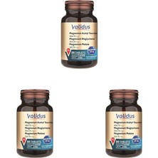 Magnesium Complex Bisglycinate Taurat Malat Vitamin B6 Vitamin D3 1000 Iu 30 Tablets (3 Paketi)