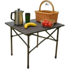 Ecrou Hafif Taşıma Çantalı Katlanır Kamp Piknik Bahçe Masası Siyah 50 x 50 x 50 cm