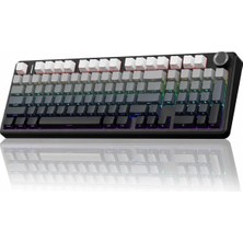 F99 Pro 3 Modlu Rgb Hot Swap Mekanik Nimbus V3 Switch Kablosuz Makrolu Klavye Gradyan Gri
