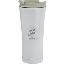 Joker Temalı Çift Katmanlı Termos Kupa Çay Ofis Kahve Paslanmaz Çelik Bardak 500 ml Tek Ebat Be