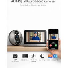 Akıllı Kapı Dürbünü Kamerası 4.3 Inç Ekranlı Gece Görüşlü Pir Sensörlü Tuya Smart Wif