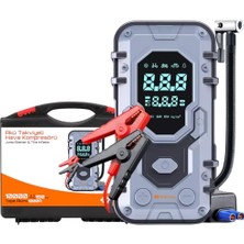 Enshall 10.000 Mah Çantalı Akü Takviyeli 1000A Tepe Akımlı Araç Lastik Şişirme Hava Kompresörü Jump Starter