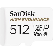 Sandisk Çizgi Kamera ve Ev Izleme Sistemleri Için Adaptörlü 512GB Yüksek Dayanıklılık Video