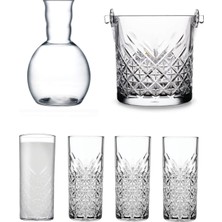 Paşabahçe Rakı Bardağı - Rakı Sürahisi Karaf - Buz Kovası Seti (420326X4 - 64100X1 - 530068X