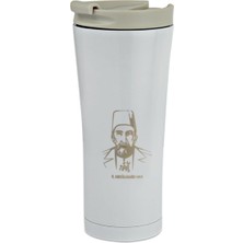 Tusah Abdülhamit Desenli Çelik Termos Mug 500 ml Tek Ebat Beyaz 548BYA