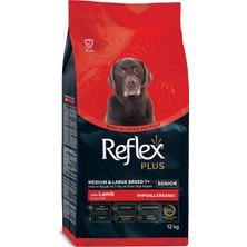 Plus Orta ve Büyük Irklar Için 7+ Yaş Üzeri Kuzu Etli Yaşlı Köpek Maması 12 kg