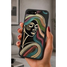 BG AKSESUAR iPhone 7 Plus / 8 Plus Uyumlu Kadın Desenli Kamera Korumalı Darbelere Dayanıklı Kılıf