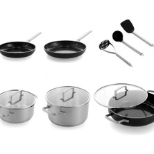 Greenpan Chef Collection 11 Parça Pişirme Seti | Thermolon™ Seramik Yüzey | Pfas, Pfoa ve Ptfe Içermez | Paslanmaz Çelik Gövde