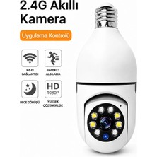 Qasul Akıllı Ev Güvenlik Kamerası Yüksek Çözünürlüklü Wifi Ampul Kamera, 2,4g, Çift Yönlü Ses, Görsel Aktif Savunma ve Alarm Bildirimi