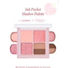 Mat, Işıltılı Tonlarda 4lü Far Paleti PERIPERA Ink Pocket Shadow Palette (07 Spring Strawberries )