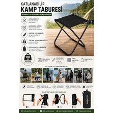 Katlanır Kamp Taburesi Portatif Katlanabilir Tabure 100 kg Taşıma Kapasiteli Hafif Piknik Balık�