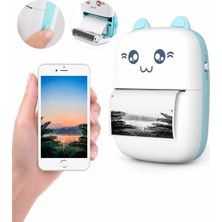 Qasul Çocuklar Için  Mini Yazıcı Taşınabilir Cep Termal Yazıcı Bluetooth Kablosuz Akıllı Yazıcı