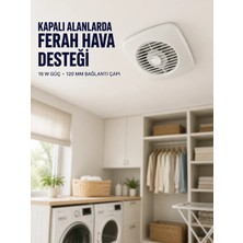 Adalı Store 120 mm Dekoratif Aspiratör 16 W 180 M³/h Banyo Mutfak ve Wc Havalandırma Fanı