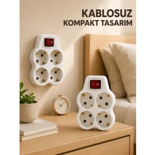 Adalı Store 2’li Set 4’lü Priz Çoklayıcı Açma Kapama Anahtarlı Direkt Prize Takılan Adaptör