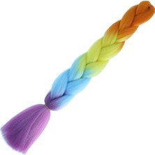 Trendexa Afrika Örgülük Ombreli Sentetik 100 Gr. / Turuncu / Sarı / Açık Mavi / Mor