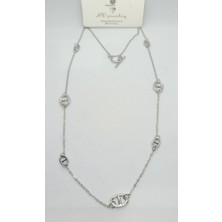 Nd Jewelry Via Silver Renk Geometrik Detaylı Kolye (max 80 cm)