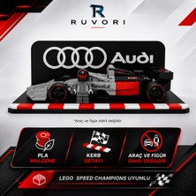 Ruvori LEGO Speed Champions F1 Araç Sergileme Standı - Audı Takım Dekoru