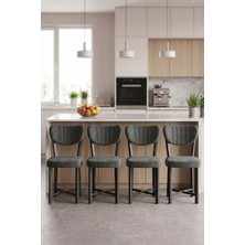 Bezos Sandalye 4 Adet Baby Face Kumaş Metal Ayak Modern Mutfak Sandalyesi Cafe Balkon Ofis Elma