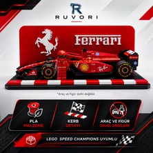 Ruvori LEGO Speed Champions F1 Araç Sergileme Standı - Ferrari Takım Dekoru