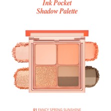 Mat, Işıltılı Tonlarda 4lü Far Paleti PERIPERA Ink Pocket Shadow Palette(01 Fancy Spring Sunshine)