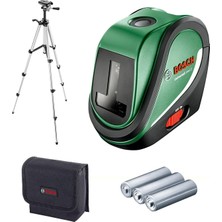 Home & Garden Universallevel 2 - Set Çapraz Çizgi Lazeri (10M Çalışma Alanı, +- 0,5 mm Hassasiyet, 4 Sn. Otomatik Nivelman Süresi, 3 x Aa Pil, 1,1 mm Alüminyum Sehpa, Çanta)