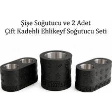 Ehlikeyf Şişe ve 2 Adet Çift Kadeh Bardak Soğutucu