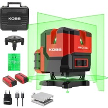 KBL41G 30METRE 4X90⁰/1X360⁰ Otomatik Hizalamalı Li-Ion Çift Akülü Profesyonel Yeşil Çapraz Çizgi Lazer Distomat
