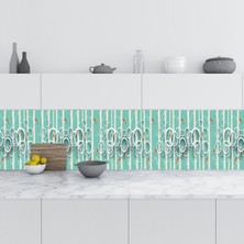Uravas Store Mutfak Tezgah Arası Folyo Fayans Kaplama Folyosu Daireler Kuşlar 60X500 cm