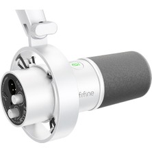 Stüdyo Xlr Dinamik Mikrofon, Akış Kaydı Için USB Pc Podcast Mikrofon, Xlr/usb Vokal Mikrofon, Dokunarak Sessiz, Kazanç Düğmesi, Kulaklık Izleme - Amplitank K688 Beyaz