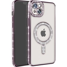 Gelalsat Newface Iphone 14 Kılıf Joke Simli Magneticsafe Kılıf - Derin Mor