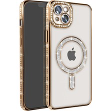 Gelalsat Newface Iphone 14 Kılıf Joke Simli Magneticsafe Kılıf - Gold