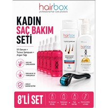 HAİRBOX Kadın Saç Serum, Saç Serum Seti ( 5'li Serum, 1 Şampuan, 1 Saç Bakım Yağ, 1 Dermaroller )