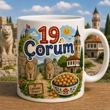 Ajans 313 19 Çorum Temalı Baskılı Kupa Bardak Leblebi Diyarı ve Hattuşa Tasarımı