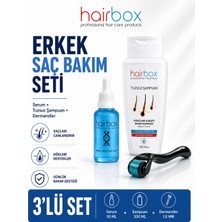 HAİRBOX Erkek Saç Serum, Saç Serum Seti ( 1 Serum, 1 Şampuan, 1 Dermaroller )