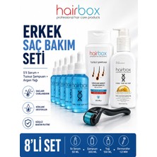 HAİRBOX Erkek Saç Serum, Saç Serum Seti 
( 5'li Serum, 1 Şampuan, 1 Saç Bakım Yağ, 1 Dermaroller )
