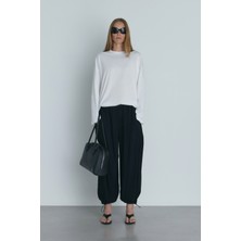 Suud Collection Siyah Tiana Şalvar Vual Pantolon