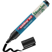 Mey İthalat Edding 32 Ecoline Flipchart Kalemi, Siyah, 1 Kalem, Kesik Uç, Yeniden Doldurulabilir