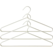 Uravas Store Ocean Home Textile 3'lü Ekru Renk Kumaş Kaplı Metal Giysi Askısı 21.5 x 42 x 0.5 cm