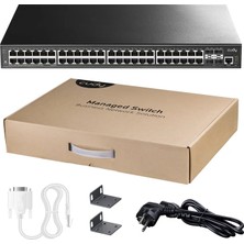 Cudy GS5048S4 48 Port Gigabit 4*10G Sfp+ 1*RJ45&USB 19 Rock-Mount Çelik Layer3 Yönetilebilir Switch