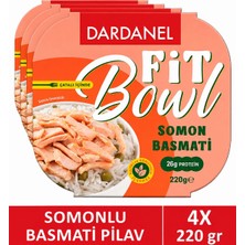 Dardanel Fit Bowl Hazır Yemek Somonlu Basmati Pilav 220 gr x 4 Adet