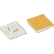 Tek-Iş 522203 Kablo Bağı Yapışkanlı, Yapışkanlı Kroşe 20 Adet, Beyaz, 19X19X3.9MM