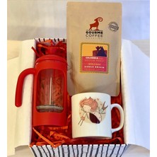 Ölümsüz Aşıklar French Press & Filtre Kahveli Sevgiliye Hediye Seti