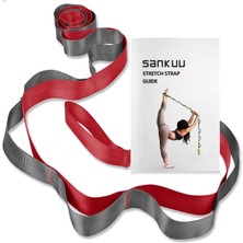 Yoga Straps Stretching Strap With 12 Loops Workout Poster, Straps For Stretching Physical Therapy Eq