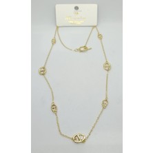 Nd Jewelry Via Gold Renk Geometrik Detaylı Kolye (max 80 cm)