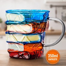 Renas Store Kitap Tasarımlı Kupa Bardak - 350 ml Kapasite - El Çizimi Özel Tasarım - Dayanıklı Cam