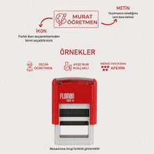 Mühürşah Kişiye Özel Öğretmen Kaşesi Motivasyon Kaşesi Siyah Mavi Kırmızı Yeşil Renk Seçenekleri