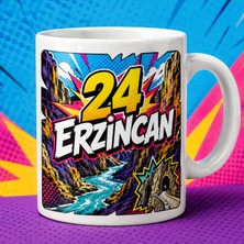Ajans 313 24 Erzincan Temalı Baskılı Kupa Bardak – Kanyon ve Vadi Pop Art Tasarım