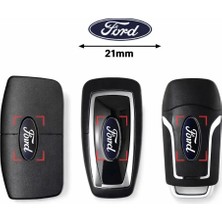 Stilix Garage FORD İle uyumlu Tourneo focus Kuga Puma Courier Fiesta Fusion Kumanda Anahtar LOGO DAMLA ETİKET Elips 21 mm  1 ADET