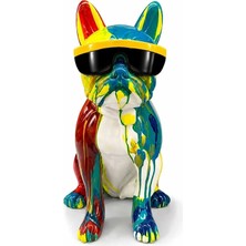 Magicool Renkli Dekoratif Polyester Bulldog Köpek Figürü ALK5472
