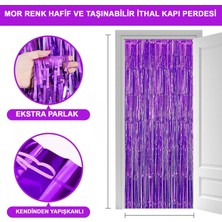 Ttt Ekstra Metalize Saçaklı Arka Fon Perde Mor-T